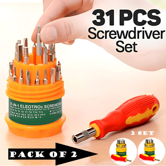 2-Pack 31 In 1 Multi-Functional Screwdriver Tool Kit for Mobiles and Small Products - Image 2