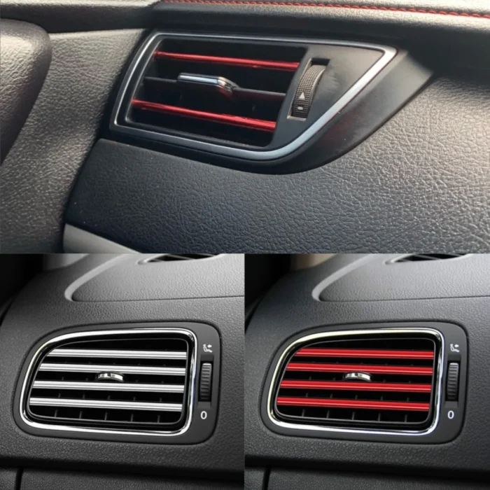 Car air-conditioning grill moulding for decorating  ,Car AC Decor Strip Only Red colour - Image 1
