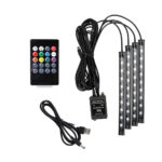 4 PCs Remote Control RGB LED Music Strip Lights For Car Interior - Image 9