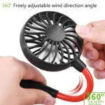 Neck Fan Adjustment Fan Hands-free Hanging Rechargeable Mini Sports Fans 3 Gears Wearable Sport Fan - Random Color - Image 9