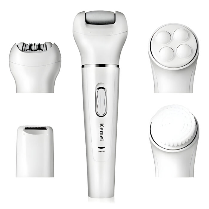 Kemei KM-2199 Multi-Functional Rechargeable Epilator: 5-In-1 Beauty Tools Kit For Women - Image 7