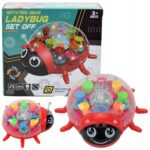 Battery Operated Rotating Gear Ladybug Toy With Lights And Music