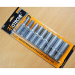 9 PCs Deep E Torx Star Female Bit Socket Set 1/2" Drive E10 -E24