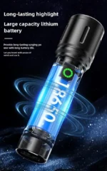 Rechargeable White Laser Super Battery Aluminum LED Flashlight, Body  Tactical,Long Battery Zoomable, Light - Image 11