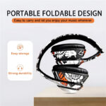 AKZ-36 Creative Graffiti Wireless Bluetooth 5.3 Headphones – Foldable Headset with Hi-Fi Sound, FM Radio, Microphone, and TF Card Support - Image 10