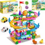 Two-In-One Design Small Colourful Coaster Track Building Blocks For Kids