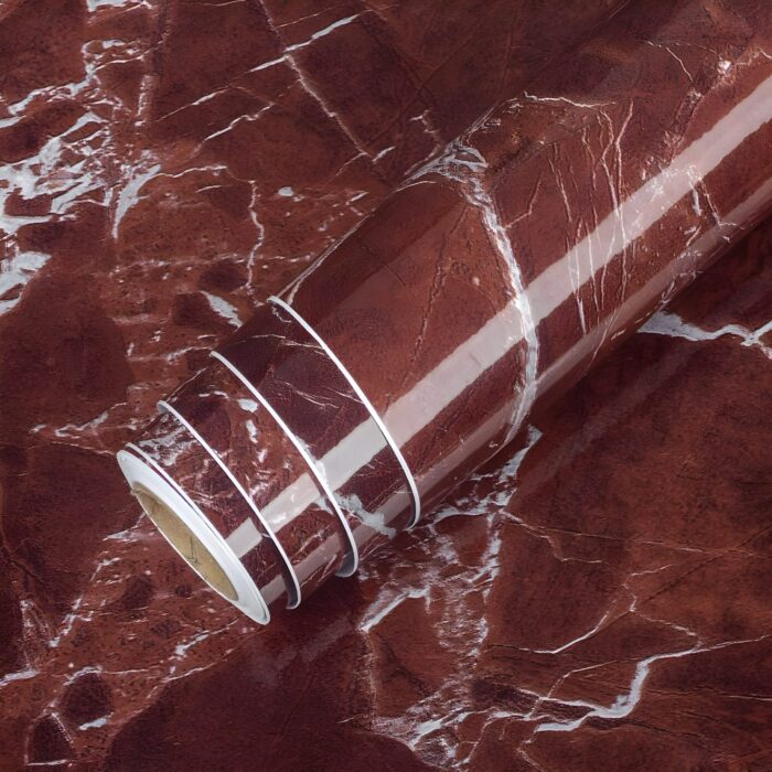brown Marble Sheet Contact Paper for Wallpaper Covers Counter Top Peel and Stick Waterproof Wallpaper for Decor Kitchen Cabinets Island Table Furniture Wall - Image 1