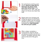 Color Pattern Block Mind Game Challenge | Kids Educational Toy Building Blocks | Kids Educational Toy Building Blocks | Tetris Learning Toy for Children, Tetris Game Children (Random colors) - Image 6