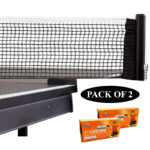 Pack of 2 Adjustable Easy Set-Up Table Tennis Ping-Pong Net Set