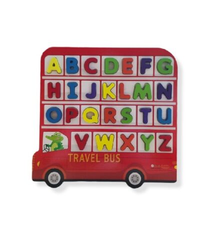 Wooden 3D Educational Alphabet Travel Bus For Early Learning