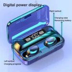 F9- TWS Bluetooth 5.0 Rechargeable Smart Touch Wireless Earphones( Black  color) - Image 8