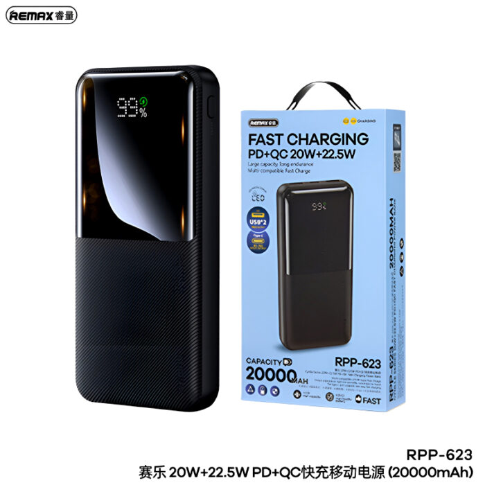 RPP-623 Remax 20000mAh LED Display, PD+QC 20w+22.5W Fast Charging Multi-Device Compatibility Powerbank - Image 5