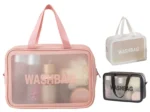 Travel Cosmetic Washbag Clear Case  Large Capacity Portable Cosmetic Makeup Pouch ( Random color)