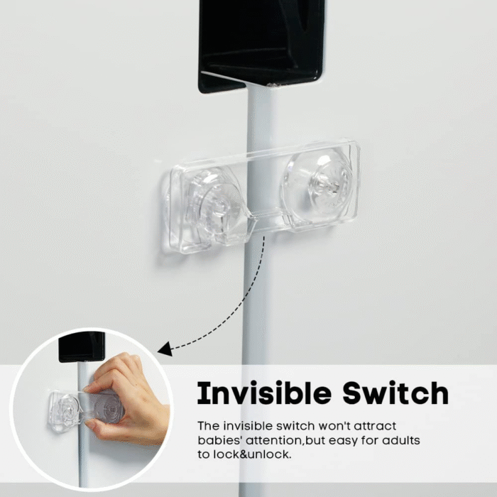 Transparent Black and White Lock Childproof Transparent Refrigerator Lock, Baby Safety French Fridge Door Lock, Freezer Lock, Invisible Cupboard Lock (Random Color) - Image 7