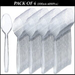 4 Packs Of 100PCS Transparent Plastic Spoons For Desserts And Appetizers - Image 2