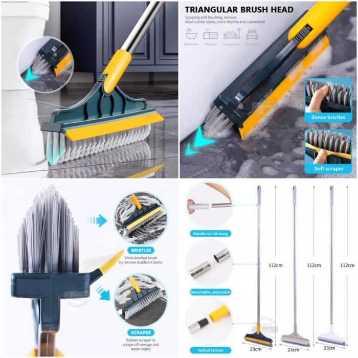 2 In 1 Multi-Functional Rotating Floor Scrub Brush With Long Handle - Image 1