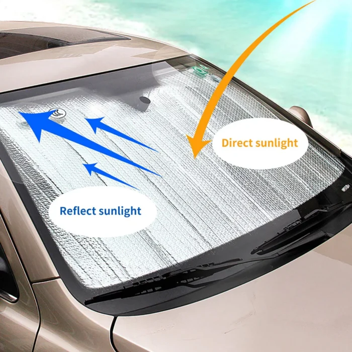 Universal Car Front Wind Screen Foldable Foil Curtains Sun Shade For Summer - Image 6