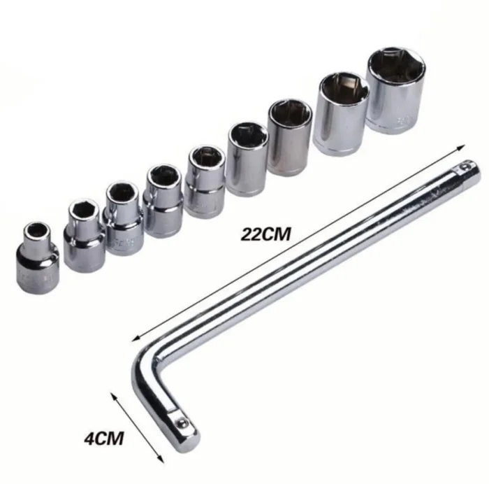 CTW-1810 | 10 Piece High Quality Socket Wrench Set Spanner Car Machine Repair Service Tools Kit | Best Quality Tool Kit  - Image 4