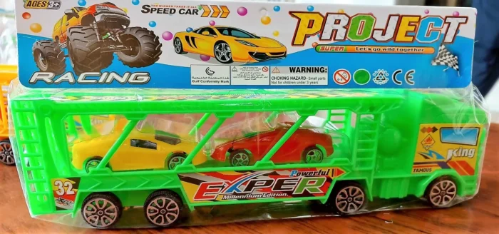 Car Carrier Long Toy Truck - Friction Powered Loader for Kids (random color) - Image 1