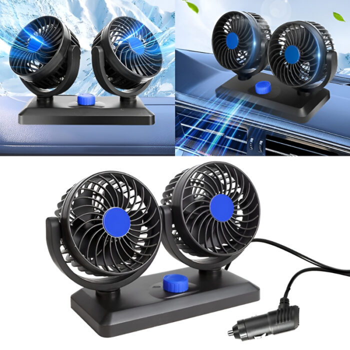F30 Dual-Headed 360° Rotating Car Fan with Low Noise & Adjustable Airflow - Image 6