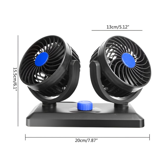 F30 Dual-Headed 360° Rotating Car Fan with Low Noise & Adjustable Airflow - Image 7