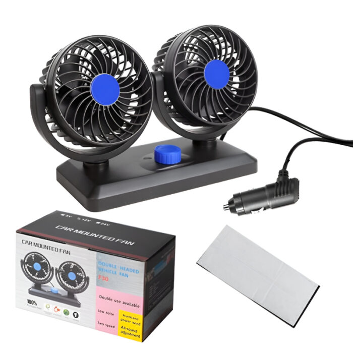F30 Dual-Headed 360° Rotating Car Fan with Low Noise & Adjustable Airflow - Image 8