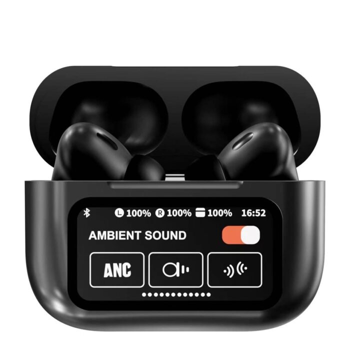 A9 pro Touch Screen Display ANC Wireless Earbuds Random Color - Image 1