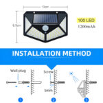100 LEDs Rechargeable Motion Sensor Solar Interaction Waterproof Wall Lamp - Image 10
