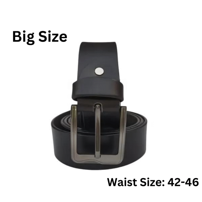 (Big Size) - Men buffalo leather belt | Waist Belt for boys & Mens (Black) - Image 1