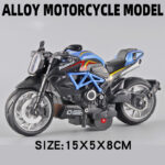 1:12 Alloy Series Classic Racing Pull Back Sports Bike With Flashing Lights And Sounds - Image 6