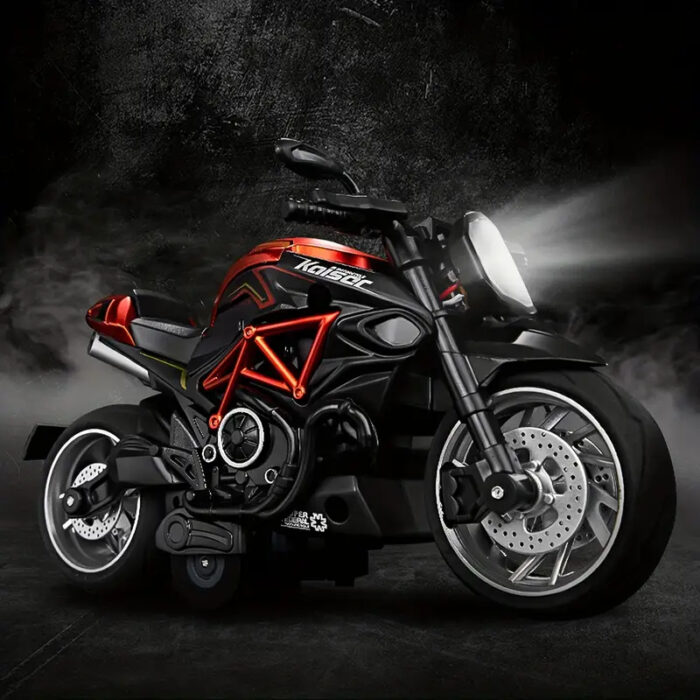 1:12 Alloy Series Classic Racing Pull Back Sports Bike With Flashing Lights And Sounds - Image 7
