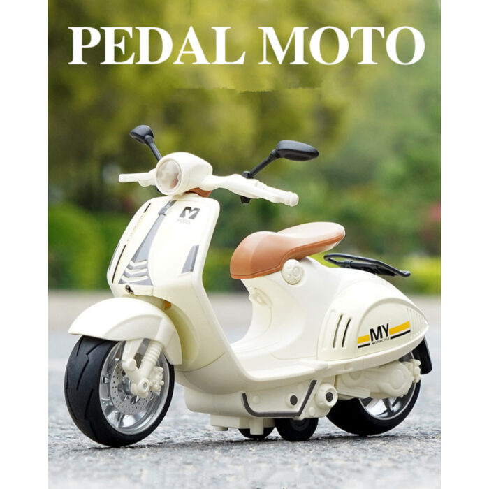 1/10 Alloy Mini Retro Diecast Model Classic Street Motorcycle Toy With Sound And Lights - Image 1