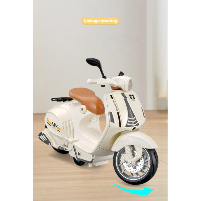 1/10 Alloy Mini Retro Diecast Model Classic Street Motorcycle Toy With Sound And Lights - Image 5