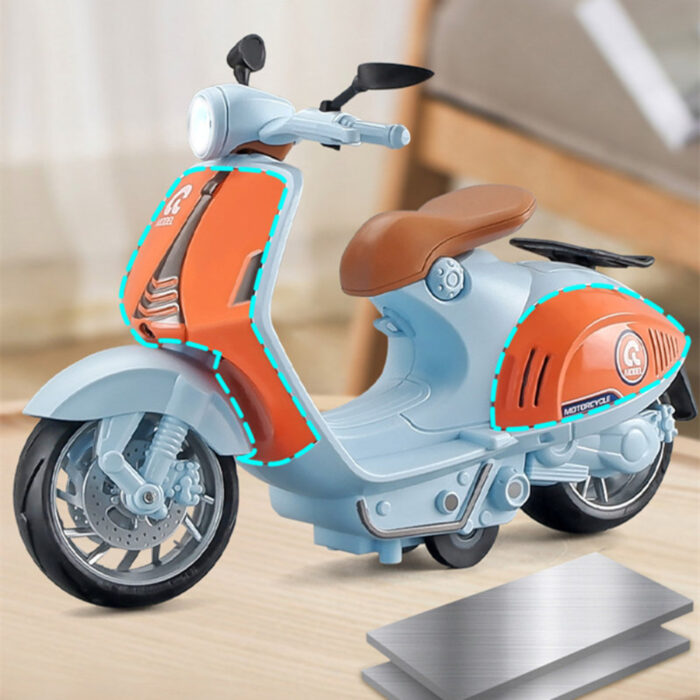 1/10 Alloy Mini Retro Diecast Model Classic Street Motorcycle Toy With Sound And Lights - Image 6