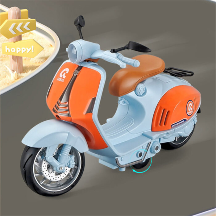 1/10 Alloy Mini Retro Diecast Model Classic Street Motorcycle Toy With Sound And Lights - Image 2