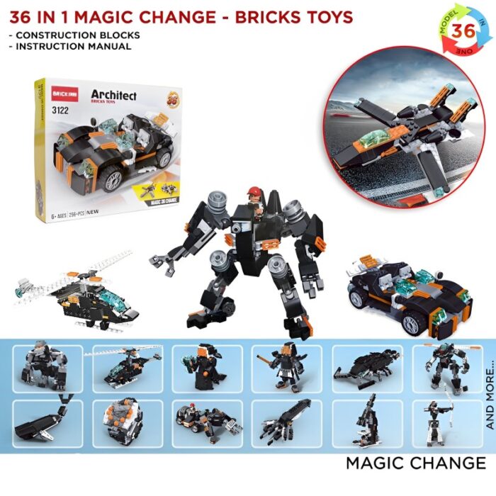 256PCS Architect Magic 36-In-1 Ultimate Building Block Set For Creative Minds - Image 1