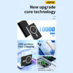 ASPOR A382 Mini Portable 10,000mAh Magnetic Wireless Fast-Charging Power Bank - Image 4