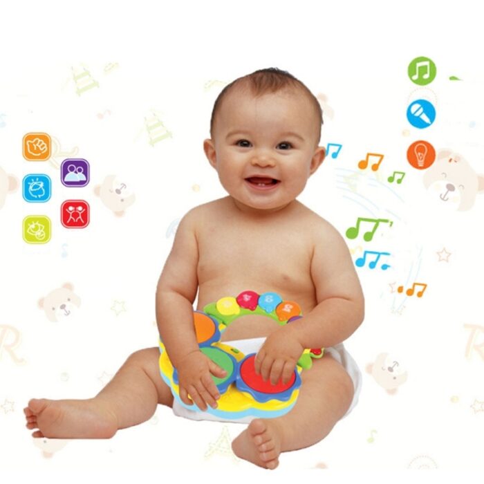 Baby Hand drum infant Rattle Handbell Musical Toy Toddler Hand-held grasping toy - Image 1