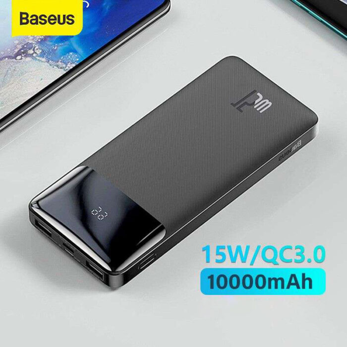 Baseus Bipow 10000mAh Quick Charging 15W Digital Display Portable Power Bank for Multiple Devices - Image 3