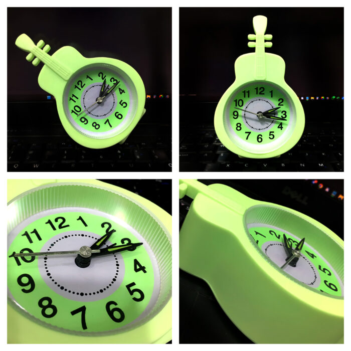 Mini Guitar-Shaped Desk Alarm Clock with Quartz Movement - Image 1