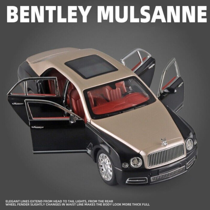 1:24 Bentley Mulsanne Alloy Die-Cast Model Car With Sound & Light - Image 1