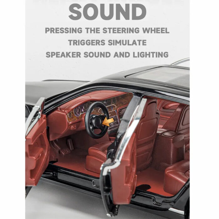 1:24 Bentley Mulsanne Alloy Die-Cast Model Car With Sound & Light - Image 5