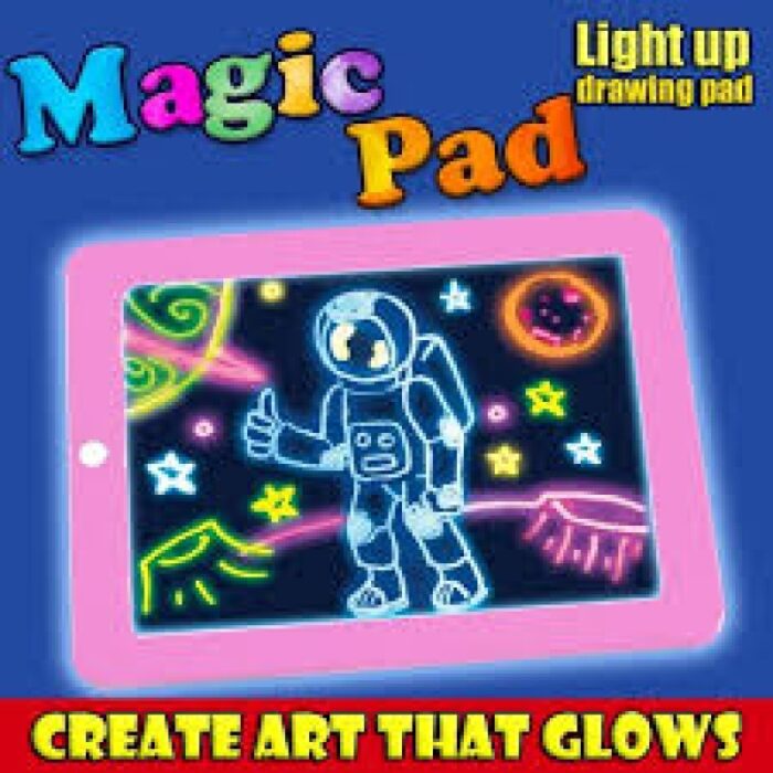 Kids 3D Magic Pad LED Writing Magic Board With Pen Brush - Image 1