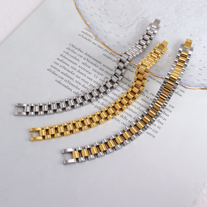 New Dainty Luxurious Style Waterproof Stainless Steel Watch Chain Bracelet - Image 1