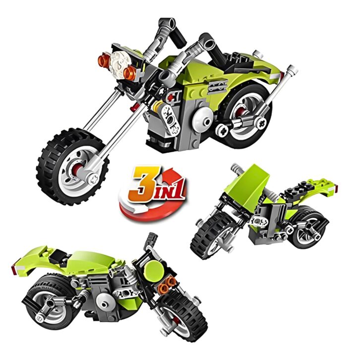 129Pcs Architect 3-In-1 Highway Cruiser Motorcycle Building Blocks Toy - Image 5
