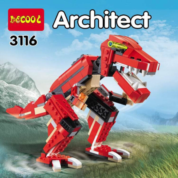 374Pcs Architect Bricks 3 In 1 Dinosaur Car Airplane Building Blocks Set - Image 5