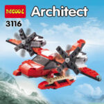 374Pcs Architect Bricks 3 In 1 Dinosaur Car Airplane Building Blocks Set - Image 7