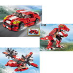374Pcs Architect Bricks 3 In 1 Dinosaur Car Airplane Building Blocks Set - Image 8