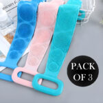 Pack Of 3 Silicone Back Scrubber Soft Loofah Bath Towel And Massage Belt - Image 4
