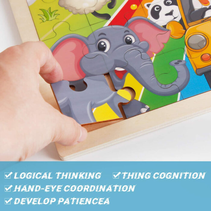 24 PCS Wooden Educational Puzzle Toy For Early Learning - Image 3